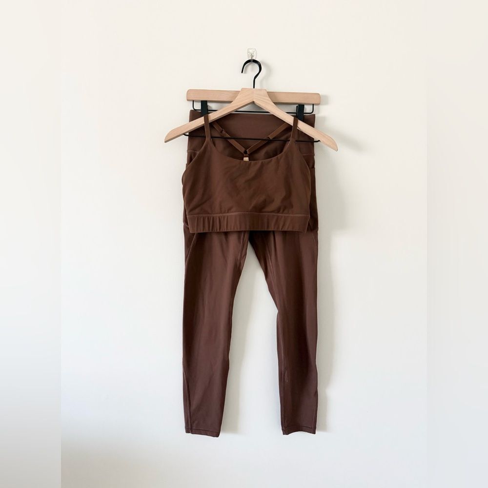 Amazon Women's Leggings and Top Athletic Set in Brown Size S